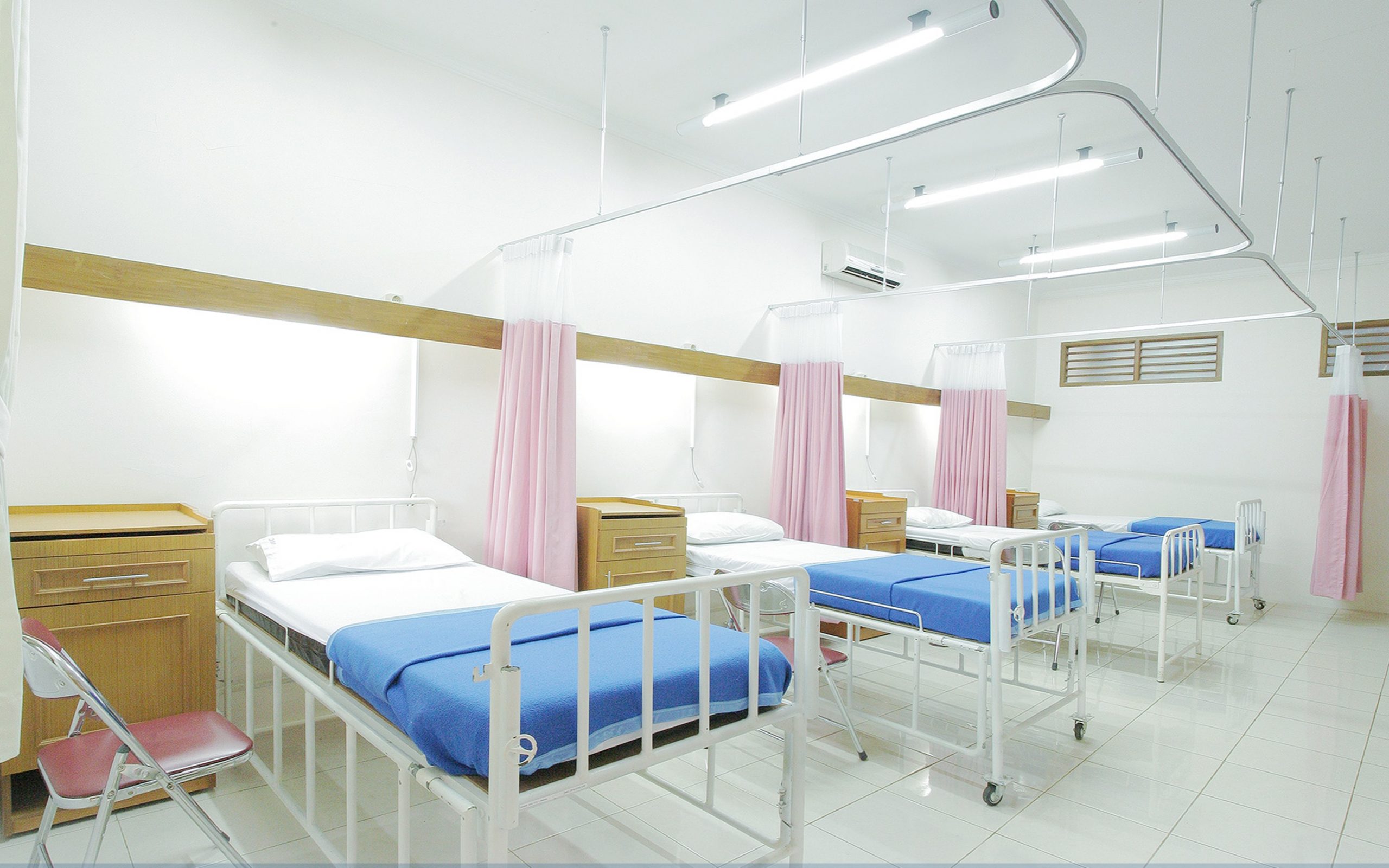 Hospital ward with beds